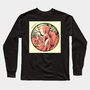 Art Nouveau January Calendar Alphonse Mucha Long Sleeve T-Shirt